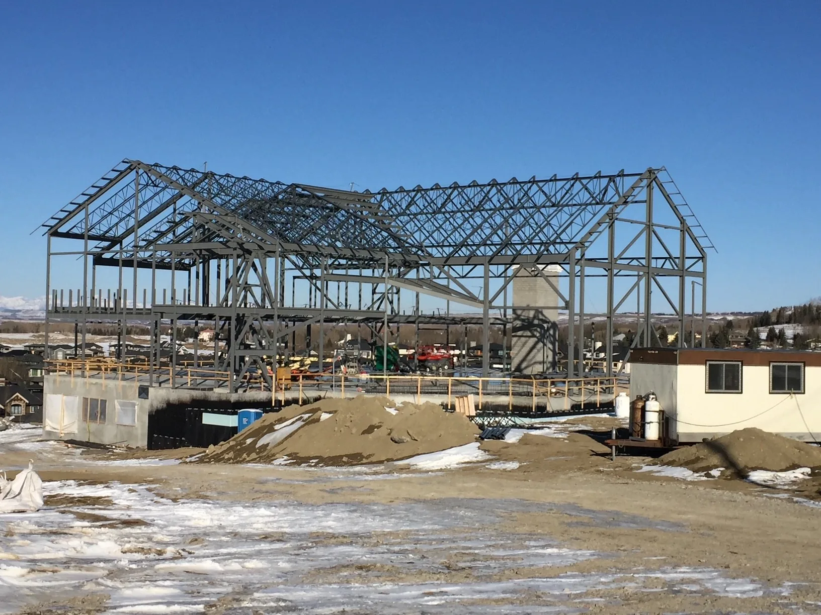 Gabled structural steel frame