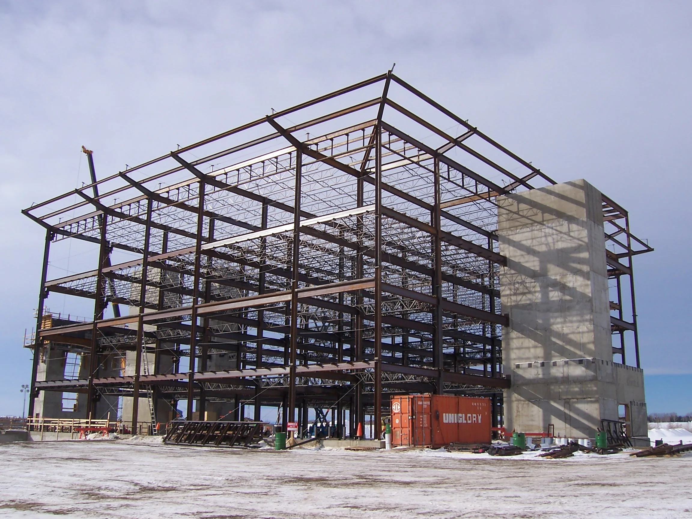Multi-storey structural steel frame