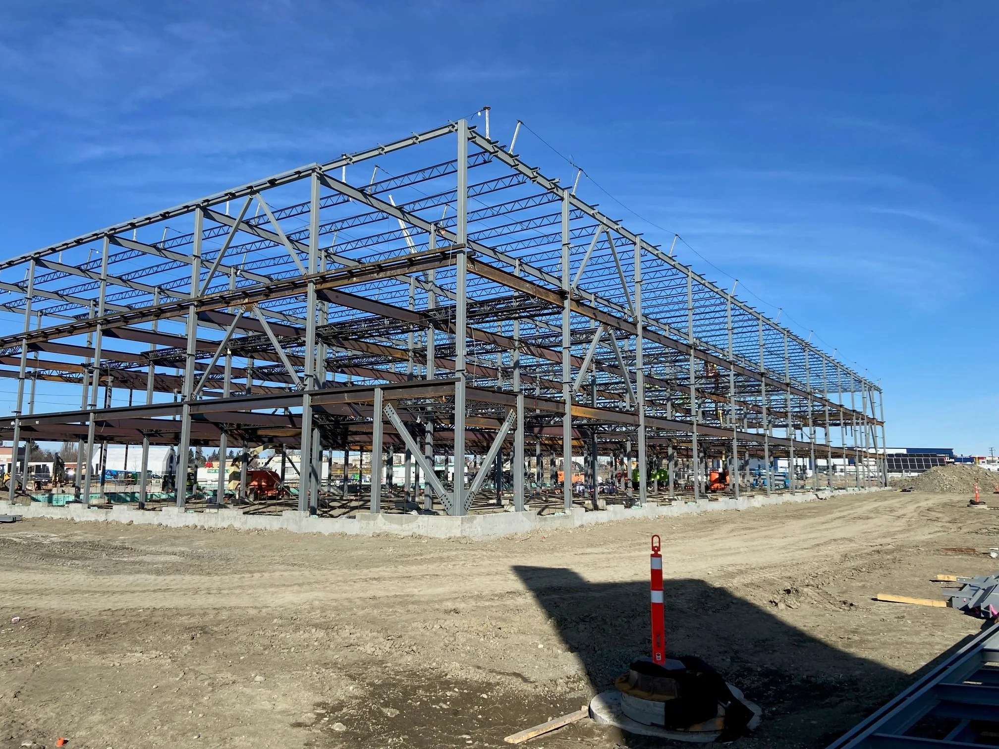 Office building structural steel framing